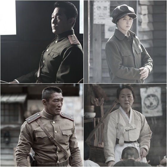 영화 '인천상륙작전' 속 박성웅(왼쪽 위부터 시계방향), 김선아, 김영애, 추성훈 /사진제공=퍼스트 룩
