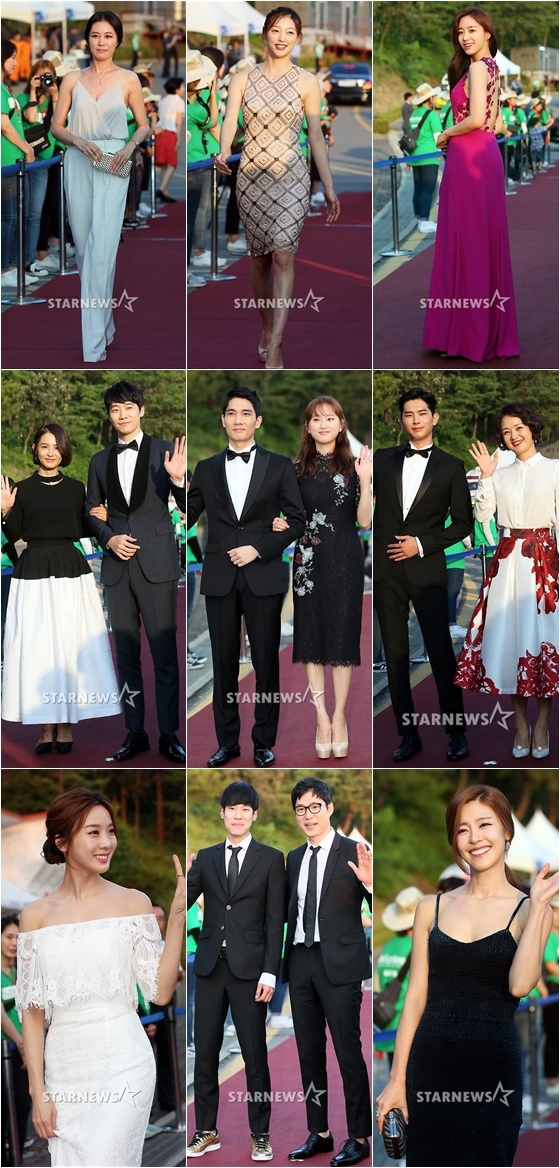 제 12회 제천국제음악영화제 개막식에 참석한 문소리, 이엘, 함은정, 강혜정과 윤한, 엄태구와 류혜영, 지윤호와 배종옥, 이청아, 이준화와 유준상, 이윤지 / 사진=임성균 기자