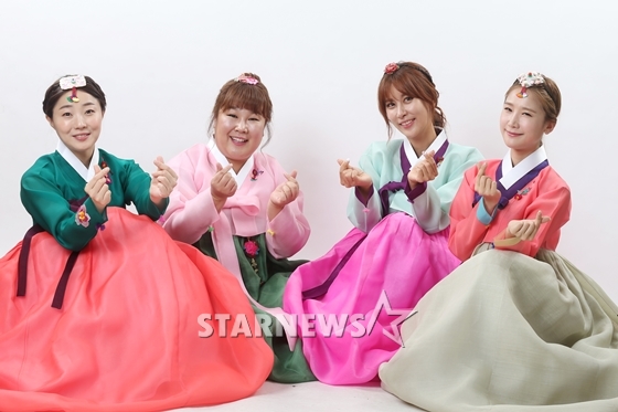 개그우먼 허민, 김민경, 성현주, 박소영/사진=임성균 기자. 한복협찬 박술녀한복