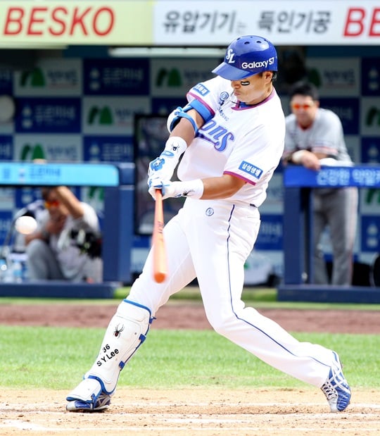 이승엽의 '한일 통산 600호' 홈런 장면. /사진=삼성 라이온즈 제공