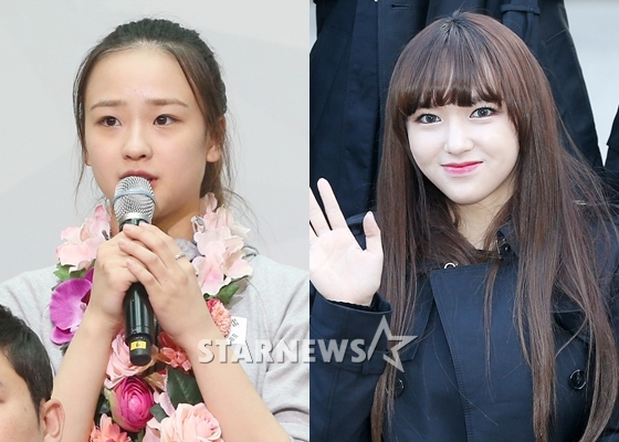 손연재(왼쪽)와 우주소녀 성소/사진=스타뉴스