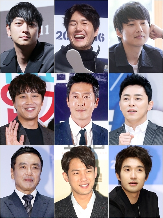 사진 왼쪽 위부터 아래로 강동원 유지태 김탐길 차태현 김주혁 조정석 김승우 서준영 류덕환 / 사진=스타뉴스