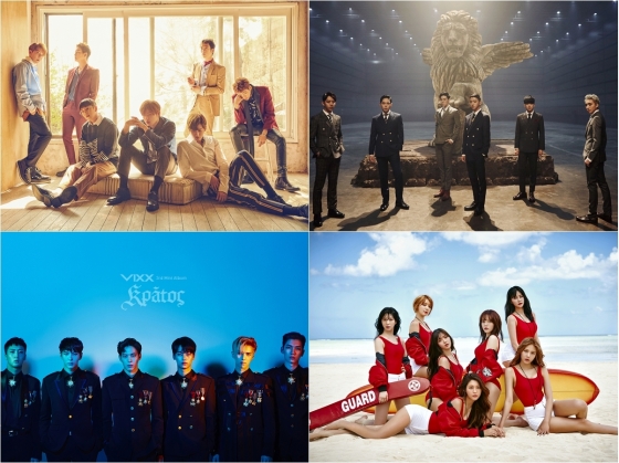 /사진=블락비, B.A.P, 빅스, AOA