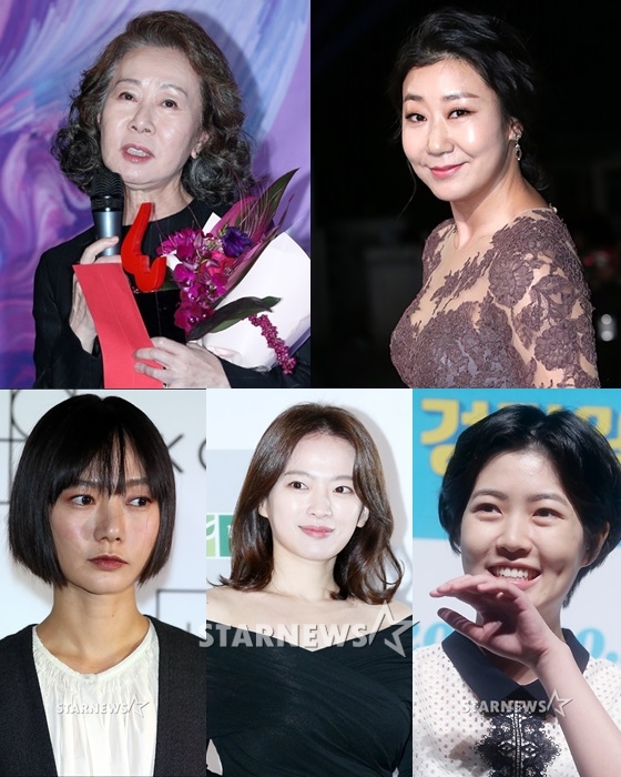 (왼쪽 위부터 시계방향) 윤여정, 라미란, 심은경, 천우희, 배두나 / 사진=스타뉴스
