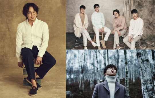 토마스쿡 스윗소로우 정승환(왼쪽부터 시계방향) / 사진제공=뮤직팜