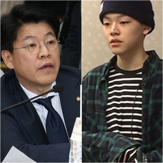 장제원 의원(왼쪽)과 '고등래퍼'에 출연한 장용준 /사진=스타뉴스, '고등래퍼' 방송 화면