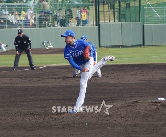 한신전 두 번째 투수로 올라와 2이닝 무실점으로 호투한 안규현. /사진=김동영 기자