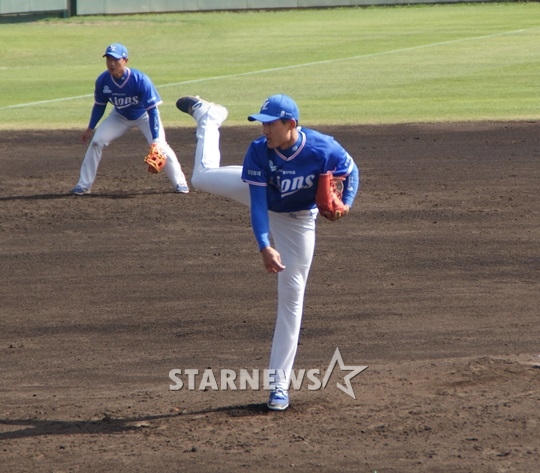 한신전 두 번째 투수로 올라와 무실점 피칭을 선보인 안규현. /사진=김동영 기자