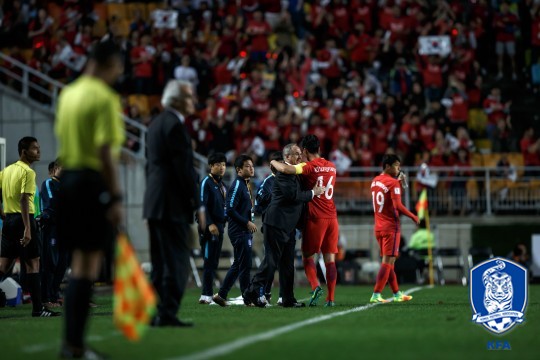 한중전에서도 이런 모습을 볼 수 있길 기대해본다. /사진=대한축구협회 제공