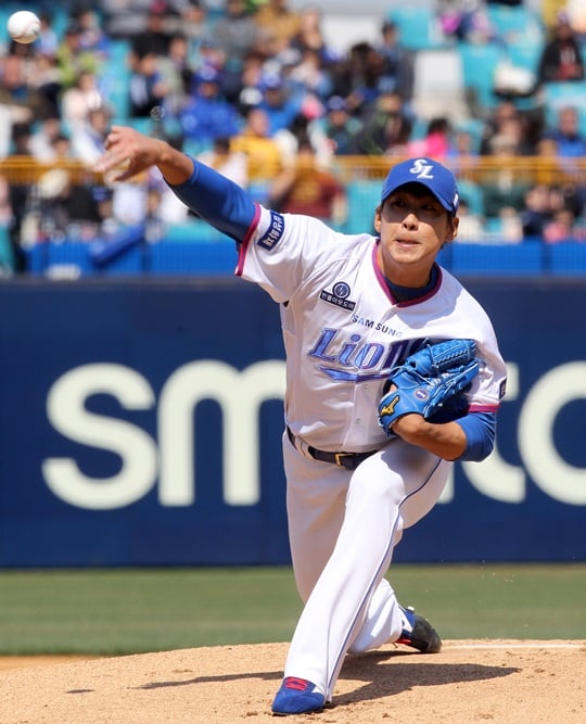 선발로 나서 호투를 펼친 '토종 에이스' 윤성환. /사진=삼성 라이온즈 제공