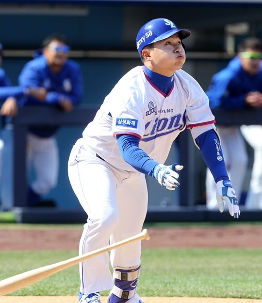 3점 홈런 포함 멀티히트를 만들어낸 김헌곤. /사진=삼성 라이온즈 제공