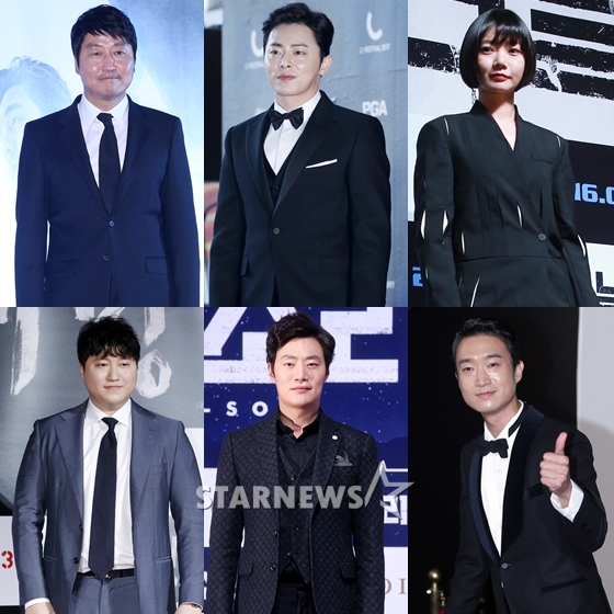송강호, 조정석, 배두나, 조우진, 이희준, 김대명(사진 왼쪽 위부터 시계방향으로)/사진=스타뉴스