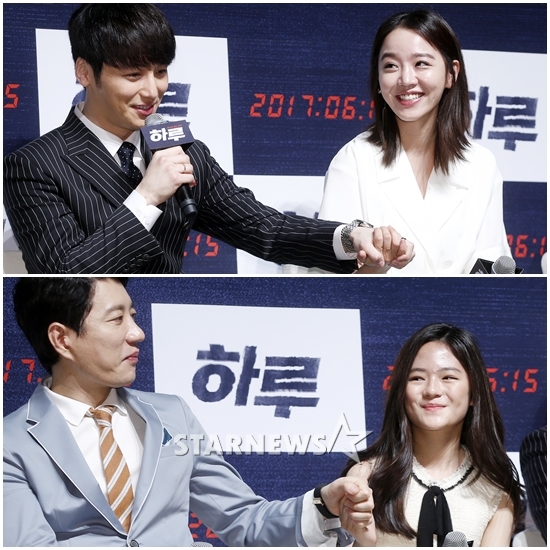 '하루'에서 부부로 출연한 변요한과 신혜선, 부녀로 출연한 김명민과 조은형/사진=김휘선 기자