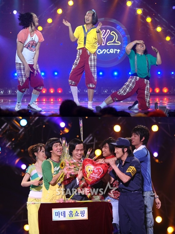 2000년대 중반 '개그콘서트' 인기 코너였던 '골목대장 마빡이'(위)와 '마데홈쇼핑'/사진=스타뉴스