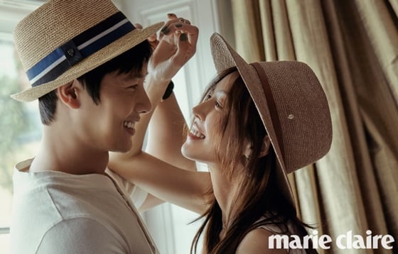이상우(왼쪽)와 김소연/사진제공=마리끌레르