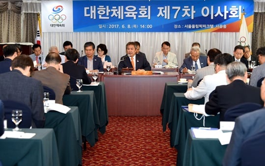 대한체육회 제7차 이사회 장면. /사진=대한체육회 제공