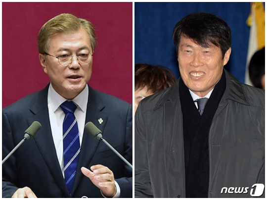 문재인 대통령(왼쪽), 차범근감독. /사진=뉴스1