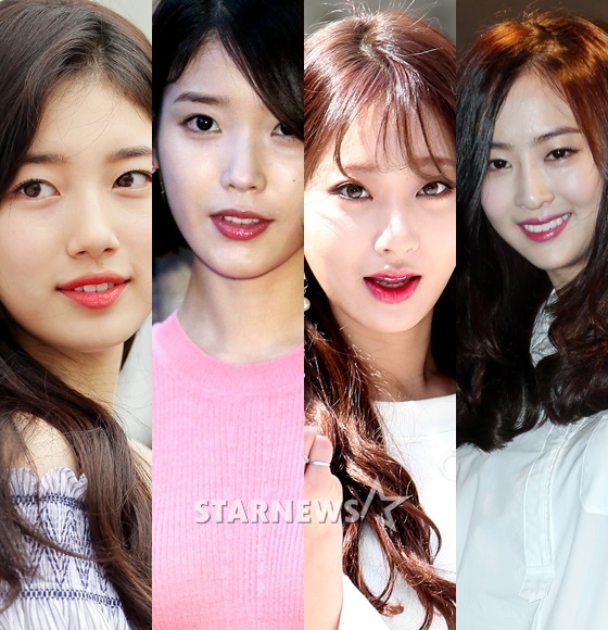 수지,아이유, 경리,다솜/사진=머니투데이 스타뉴스