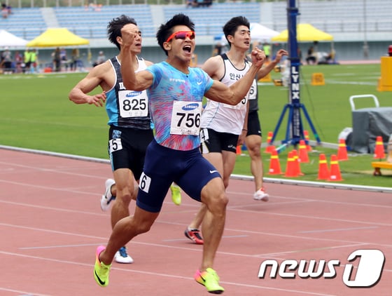 한국 단거리 육상의 간판 김국영. /사진=뉴스1(대한육상연맹 제공)