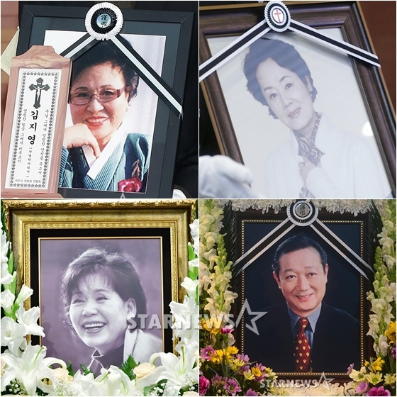 고 김지영(왼쪽위부터 시계방향), 김영애, 민욱, 윤소정 /사진=스타뉴스