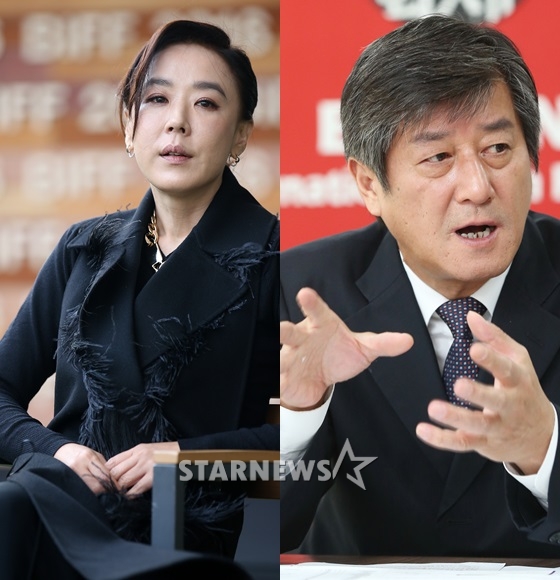 강수연 부산국제영화제 집행위원장, 이용관 전 집행위원장/사진=머니투데이 스타뉴스