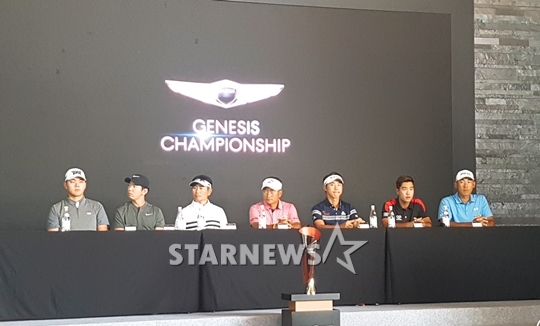 이정환-노승열-양용은-최경주-최진호-장이근-김찬 프로./사진=심혜진 기자