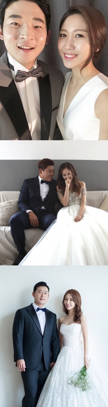 최대성 박시현 커플, 임준혁 황유리 커플, 김상수 이보람 커플(위에서부터 아래방향) /사진=박시현 인스타그램, SK 와이번스, 넥센 히어로즈 제공