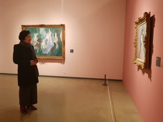 '마리 로랑생전'을 위해  '밤의 수첩' 낭독콘서트를 여는 연극인 박정자씨.