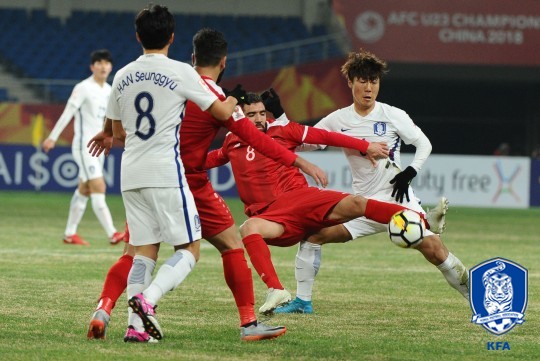 시리아전에서의 한국 대표팀의 수비 장면 /사진=대한축구협회 제공