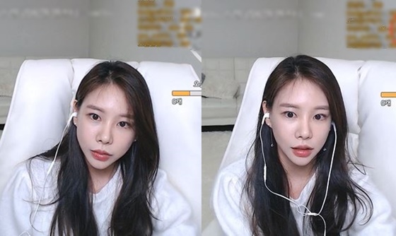 지난 1일 아프리카TV를 통해 활동 재개한 글램 다희(BJ 김시원)/사진=아프리카TV 방송화면