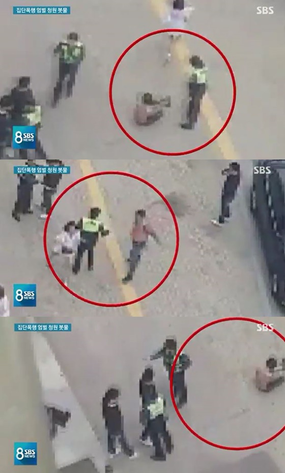 광주 집단폭행 CCTV 영상/사진=SBS 8 뉴스 방송화면