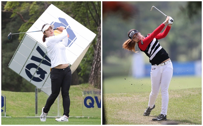 인주연(왼쪽)과 이정은6 / 사진제공=KLPGA