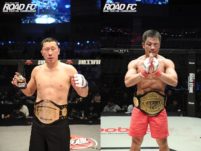 로드FC 048에서 붙는 차정환과 최영. /사진=로드FC 제공