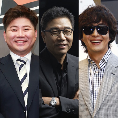 (왼쪽부터) 한성호, 이수만, 배용준 /사진=SM엔터테인먼트, 스타뉴스