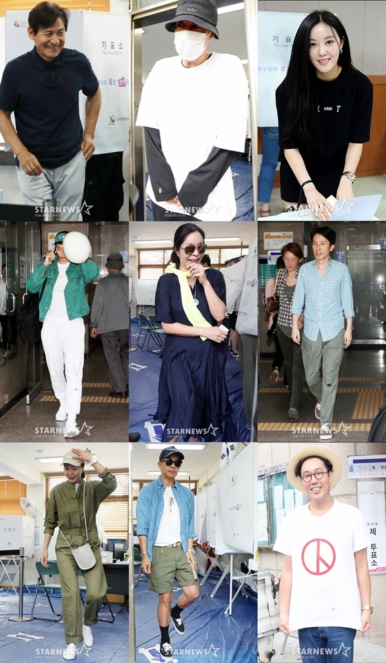 안성기, 소지섭, 효민, 정진운, 이혜영, 유희열, 진희경, 구준엽, 김영철(사진 맨 위부터 가로 순으로)/사진=김휘선 기자
