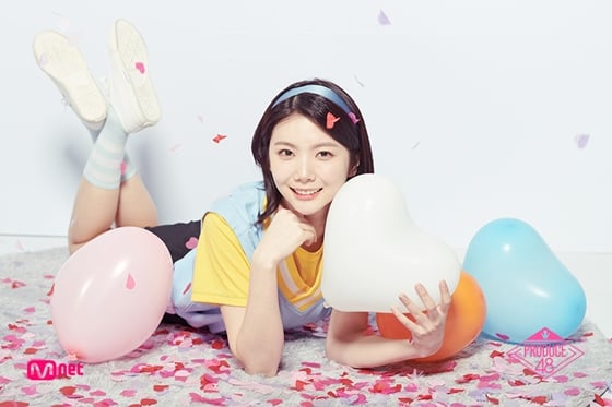 '프로듀스48' 20일 오전 현재 순위 상황 1위에 오른 플레디스 이가은 / 사진제공='프로듀스48' 홈페이지