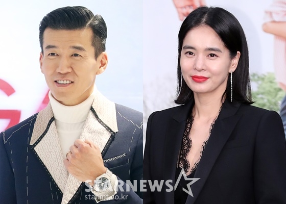 가수 션(왼쪽)과 배우 정혜영/사진=스타뉴스
