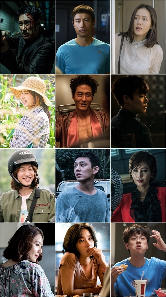 사진 왼쪽 위부터 아래로 '독전'의 조진웅, '그것만이 내 세상'의 이병헌, '지금 만나러 갑니다'의 손예진, '리틀 포레스트'의 김태리, '독전'의 김주혁, '독전'의 류준열, '탐정:리턴즈'의 이광수, '버닝'의 유아인, '독전'의 김성령, '사라진 밤'의 김희애, '버닝'의 전종서, '그것만이 내 세상'의 박정민 / 사진=영화 스틸컷