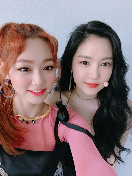 구구단 미나(왼쪽)와 에이핑크 손나은