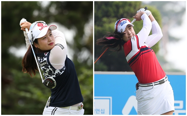 최혜진(왼쪽)과 김아림 / 사진제공=KLPGA