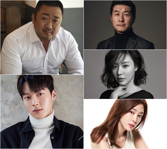 '나쁜 녀석들:더 무비'에 출연하는 마동석 김상중 김아중 장기용 강예원 / 사진제공=메가박스플러스엠, (주)원츠메이커엔터테인먼트, (주)킹엔터테인먼트, )주)와이지엔터테인먼트, (주)제이와이드컴퍼니