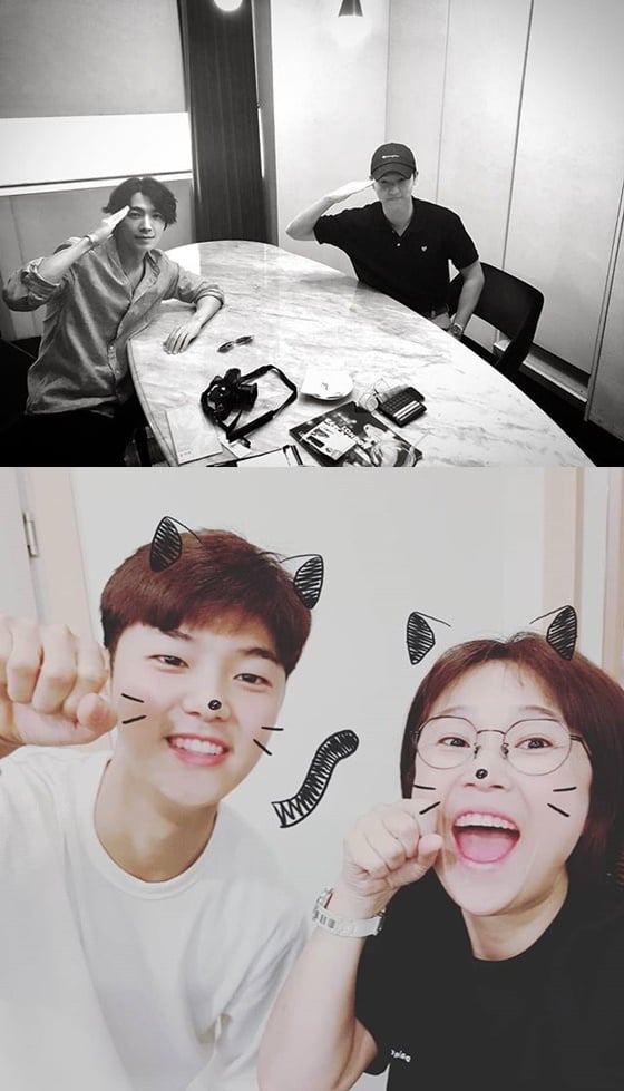 그룹 슈퍼주니어 멤버 동해와 씨엔블루 강민혁(위 사진), 개그우먼 송은이와 강민혁(아래 사진) /사진=동해 인스타그램, 송은이 인스타그램