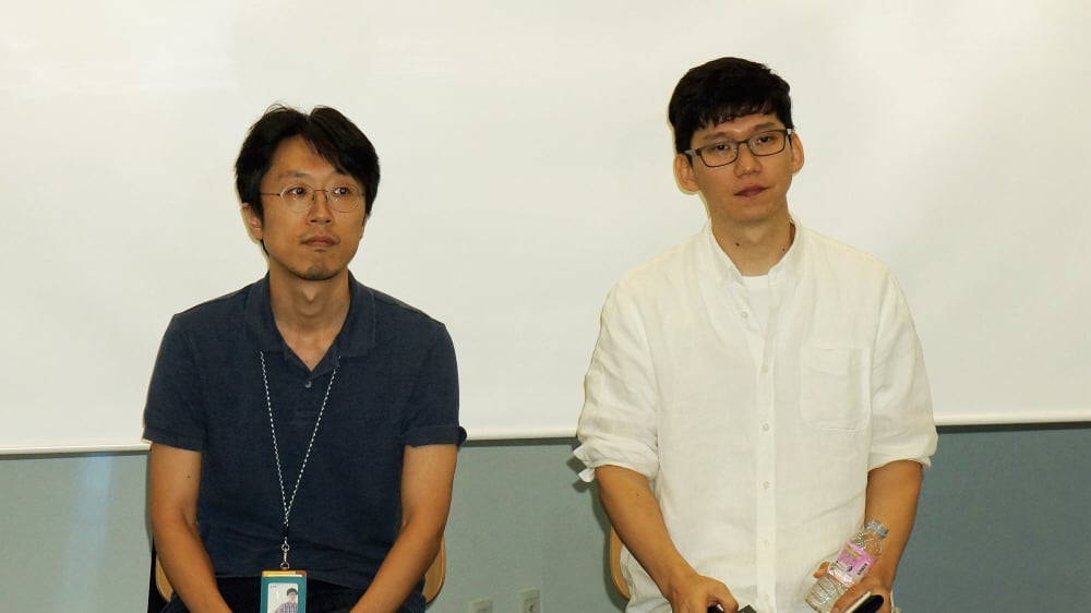 왼쪽부터 엔씨소프트 리니지M 임종현 개발 TD, 김효수 개발 PD