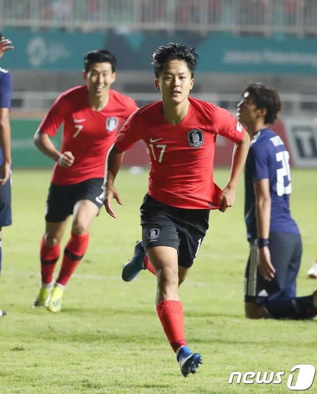 선제골을 터뜨린 이승우. /사진=뉴스1