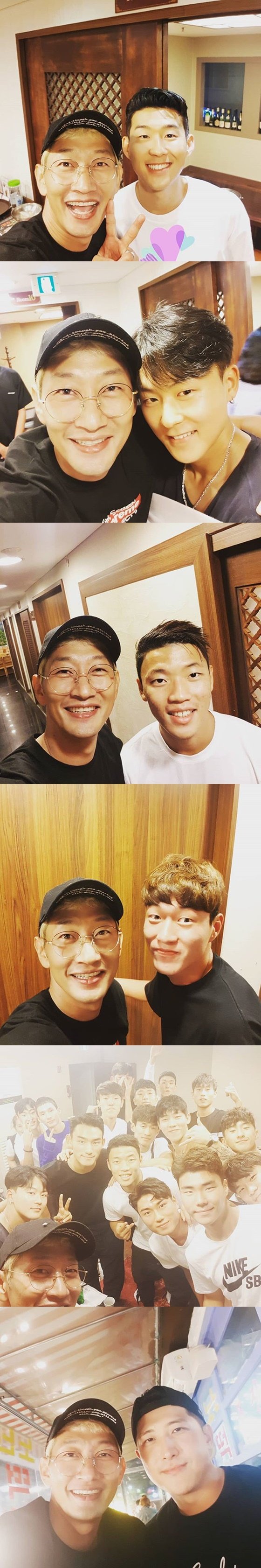 DJ DOC 멤버 김창렬, 손흥민, 이승우, 황희찬, 황의조, 2018 자카르타-팔렘방 아시안게임 축구 국가대표팀, 황재균(위에서부터) /사진=김창열 인스타그램