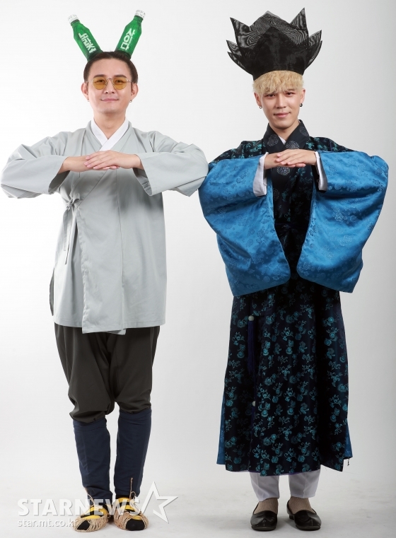 (왼쪽부터) 노라조 멤버 조빈, 원흠 /사진=임성균 기자