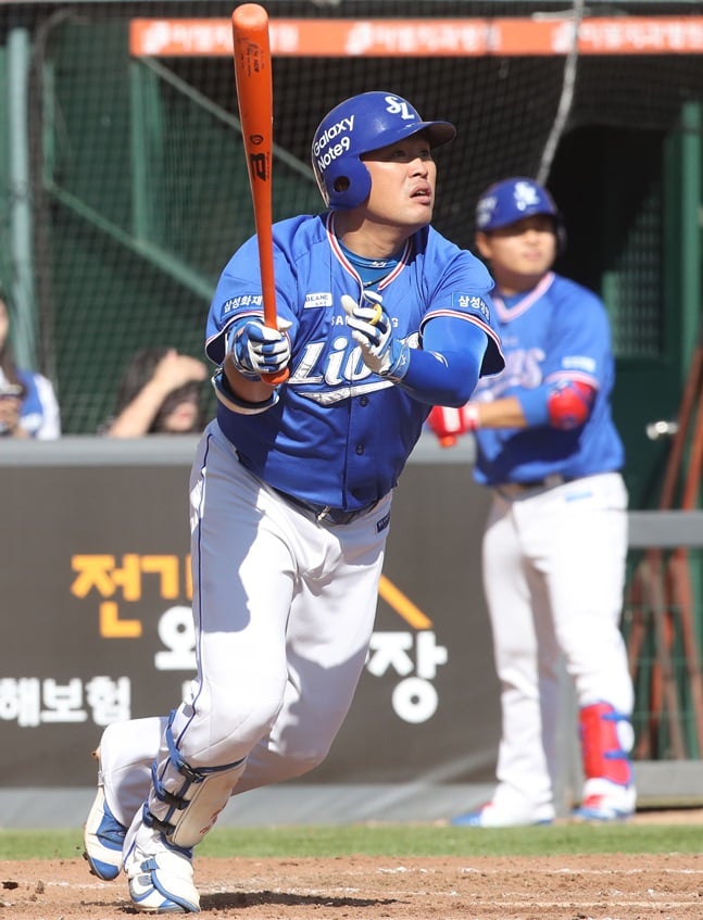 연타석 홈런을 폭발시키며 팀 승리를 이끈 박한이. /사진=삼성 라이온즈 제공