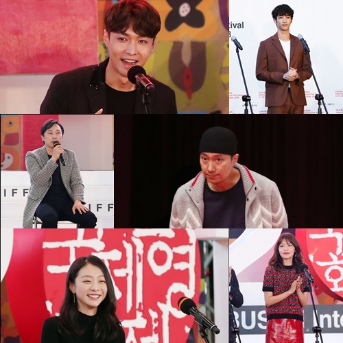(왼쪽위부터 시계방향) BIFF 관객과의 행사에 나선 장이씽, 류이호, 박해일, 최수영, 김다미, 서현우 / 사진=김휘선 기자