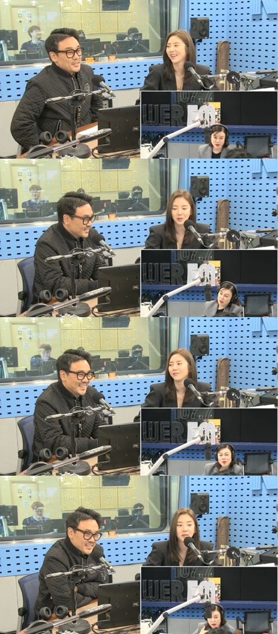 배우 김인권(왼쪽), 손담비 /사진=SBS 라디오 파워FM '최화정의 파워타임' 보는 라디오 방송화면 캡처