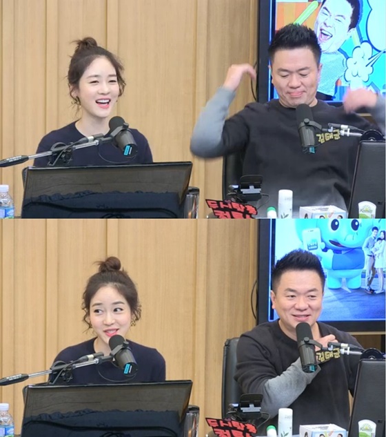 배우 성유리(왼쪽), 개그맨 김태균 /사진=SBS 라디오 파워FM '두시탈출 컬투쇼' 보는 라디오 방송화면 캡처